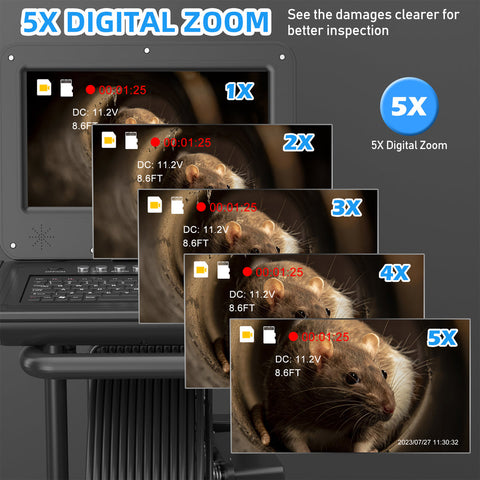 230 ft Pipe Camera with Free Locator, 230ft Self-Leveling Pipe Camera 512Hz Sonde Meter Counter, Built-in Microphone & Speaker, 1080P 10" IPS Monitor, IP68 Waterproof Pipe Inspection Camera with DVR