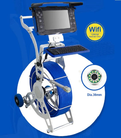 Free Locator with Cuda Cam 38mm self leveling camera head with pan & tilt option and IP68 waterproof sewer camera with 512HZ transmitter and self leveling camea head.