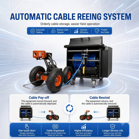 Dakotah Power Tools Cobra DC-300 Commercial Sewer Pipe Crawler Camera & Pipeline Inspection Robot