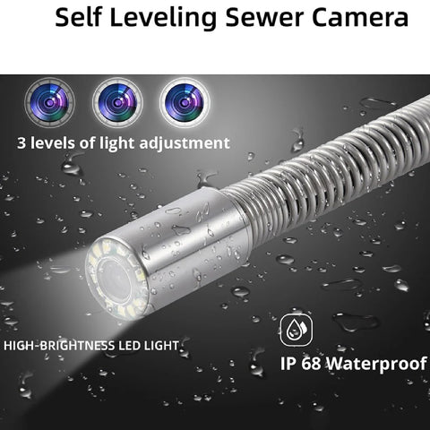 Free Ridgid Scout With Maxi Reel Sewer Inspection Camera with 512Hz Locator, 165ft Self-Leveling Snake Camera, 9" Touch HD Screen, DVR, Adjustable LEDs, 16GB SD Card, IP68 Waterproof for Sewer and Drainage Pipes -165ft