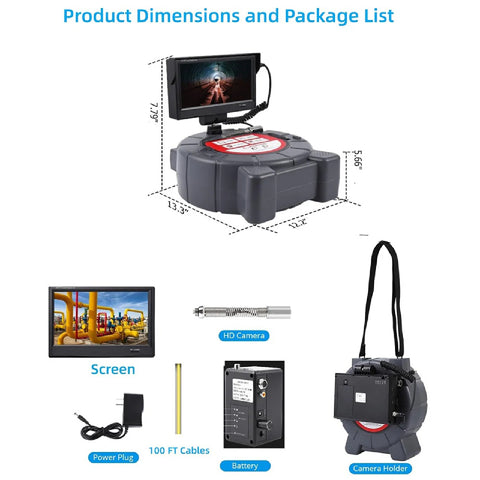 Free Ridgid Scout With Maxi Reel Sewer Inspection Camera with 512Hz Locator, 165ft Self-Leveling Snake Camera, 9" Touch HD Screen, DVR, Adjustable LEDs, 16GB SD Card, IP68 Waterproof for Sewer and Drainage Pipes -165ft