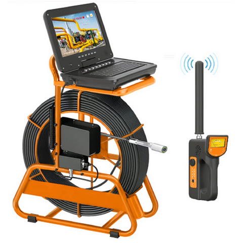 Copy of Free Ridgid Carry Case Sewer Camera with Free Locator, Self-Leveling Sewer Camera 512Hz Sonde Meter Counter, Built-in Microphone & Speaker, 1080P 10" IPS Monitor, IP68 Waterproof Pipe Inspection Camera with DVR