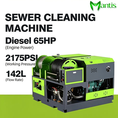 2175Psi Compact Design Industrial Diesel High Pressure Pipeline Dredging Sewer Jetter Drain Cleaner