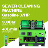 Jetter Skid - Van, Truck or Trailer Mounted Two-Cylinder Gasoline Engine High-Pressure Sewer Cleaning Machine With Remote Controls