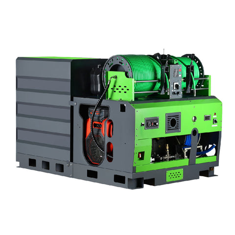 Jetter Skid - Van, Truck or Trailer Mounted Two-Cylinder Gasoline Engine High-Pressure Sewer Cleaning Machine With Remote Controls