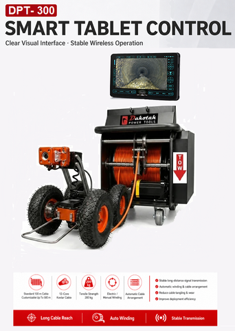Dakotah Power Tools Cobra DC-300 Sewer Pipe Inspection Crawler & Pipeline Inspection Robot
