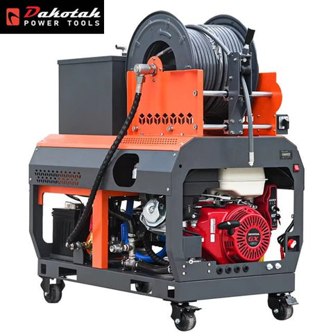 2900PSI Small Sewer Cleaning Machine 9GPM Sewer Jetter 5/16 50m Hose Sewer Hydro Jetter