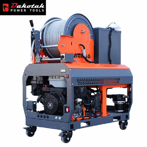 2900PSI High Pressure Sewer Jet Machine 9GPM 19HP Household Drain Residential Pipeline Washing Equipment