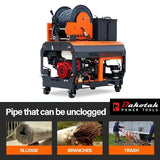2900PSI Small Sewer Cleaning Machine 9GPM Sewer Jetter 5/16 50m Hose Sewer Hydro Jetter