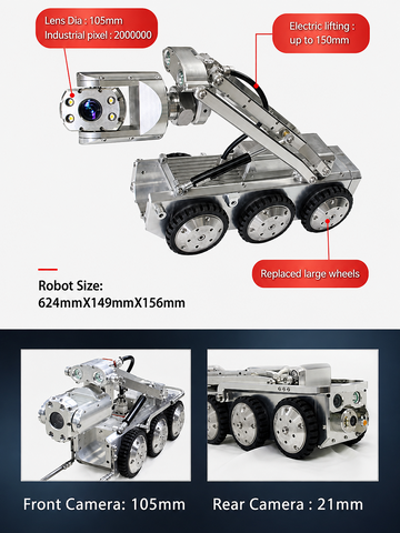 Gemini II Robotic Mainline Crawler Robot Crawler System With Full Pan and Tilt and Rotational Zoom Camera. (Copy)