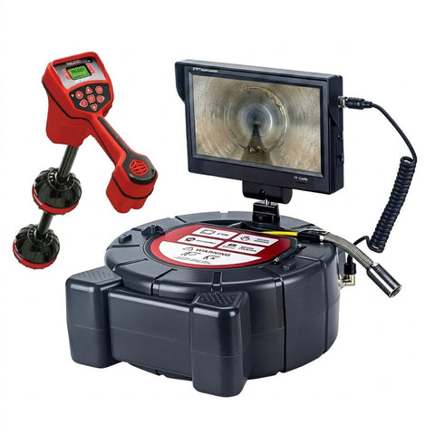 Free Ridgid Scout With Maxi Reel Sewer Inspection Camera with 512Hz Locator, 165ft Self-Leveling Snake Camera, 9" Touch HD Screen, DVR, Adjustable LEDs, 16GB SD Card, IP68 Waterproof for Sewer and Drainage Pipes -165ft