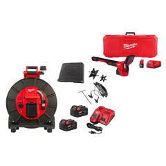 Milwaukee M18 18-Volt Lithium-Ion Cordless 200 ft. Sewer Camera Inspection System Image Reel Kit w/M12 Pipeline Locator Kit (2-Tool)