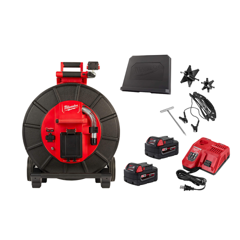 Milwaukee M18 18-Volt Lithium-Ion Cordless 200 ft. Plumbing Camera Inspection System Image Reel Kit w/M12 Pipeline Locator Kit (2-Tool)