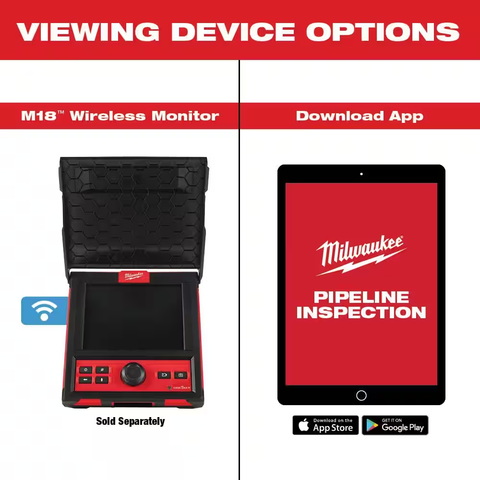 Milwaukee M18 18-Volt Lithium-Ion Cordless 120 ft. Pipe Camera Inspection System Image Reel Kit with Batteries and Charger