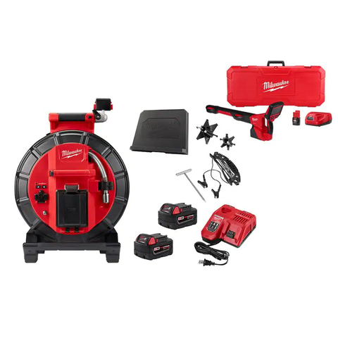 M18 18-Volt Lithium-Ion Cordless 120 ft. Plumbing Camera Inspection System Image Reel Kit w/M12 Wireless Locator Kit (2-Tool)