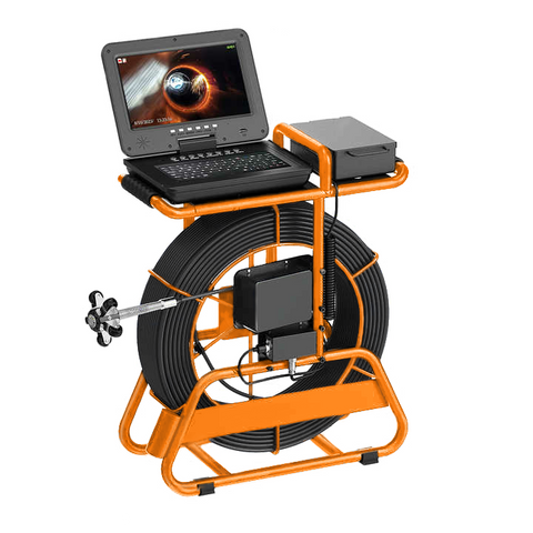 Ridgid Carry Case MPE Sewer Inspection Camera with Free Locator 165 ft -330 ft Ridgid Cable 10 Inch IPS 1080P Screen and Meter Counter+Self-Leveling 512HZ Locator+Diameter 7mm thick ridgid cable