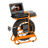 230 ft Sewer Camera with Free Locator, Self-Leveling Sewer Camera 512Hz Sonde Meter Counter, Built-in Microphone & Speaker, 1080P 10" IPS Monitor, IP68 Waterproof Pipe Inspection Camera with DVR