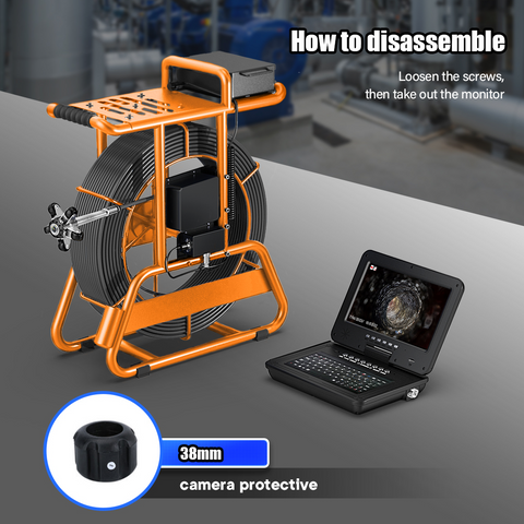 Copy of 165 ft Sewer Camera with Free Locator, Self-Leveling Sewer Camera 512Hz Sonde Meter Counter, Built-in Microphone & Speaker, 1080P 10" IPS Monitor, IP68 Waterproof Pipe Inspection Camera with DVR