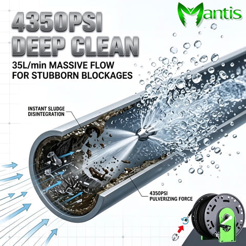 4350Psi 35L/min Gasoline Sewer Cleaning Machine 50M Hose Industrial High Pressure Drain Pipe Jetter for Stubborn Blockages (Copy)