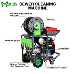 4350Psi 35L/min Gasoline Sewer Cleaning Machine 50M Hose Industrial High Pressure Drain Pipe Jetter for Stubborn Blockages (Copy) (Copy) (Copy)