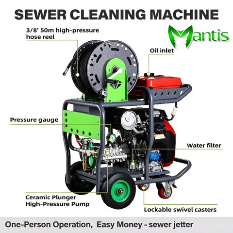3625Psi Gasoline Sewer Jetter 27HP  High Pressure Pipe Cleaning Machine for 75-300mm Drains (Copy) (Copy)