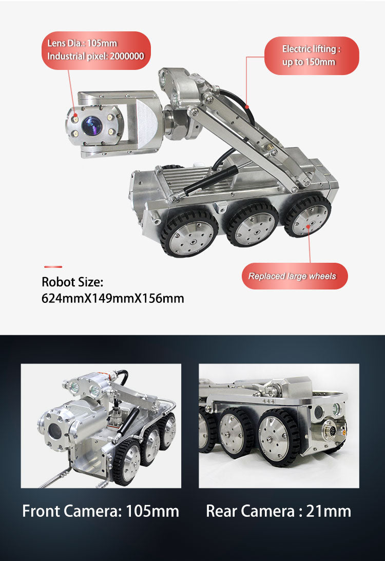Gemini II Robotic Mainline Crawler System Robot Pipe Crawler With Full ...